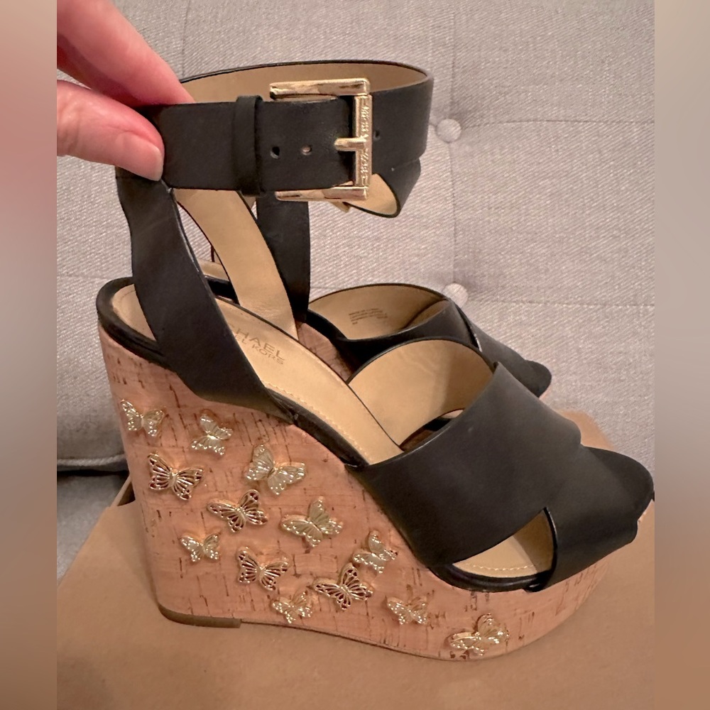 MICHAEL Michael Kors leather wedges with butterfly details 🦋